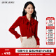 BUOUBUOU安可拉紅BuouBuou2025秋新品首發(fā)商場(chǎng)同款刺繡飄帶抽褶襯衫上衣女 紅色R18 S