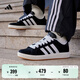 adidas「面包鞋」GRAND COURT BASE 00s休閑低幫板鞋男女阿迪達斯   黑色/白色/樹(shù)脂黃   37