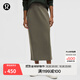 lululemon丨Fleece Varsity 女士拉絨高腰半身裙 LW8AN5S 軍綠 XS