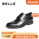 百麗通勤正裝鞋男鞋牛皮內增高英倫商務(wù)皮鞋B3229DM5 黑色內增高 40
