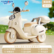 永久兒童電動(dòng)摩托車(chē)男女1-6歲寶寶小孩可坐雙人充電遙控玩具車(chē)禮物 白色【遙控雙驅6V7電瓶+音樂(lè )早教+渲染燈光】