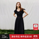 范思藍恩黑色波點(diǎn)顯瘦飛飛袖連衣裙女2024夏季新款小黑裙子12919 黑白波點(diǎn) S