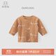 乖奇熊男女寶寶新年純棉上衣秋冬季嬰兒衣服長(cháng)袖外出開(kāi)衫小外套拜年服 焦糖色/嘎嘎小鴨 90