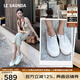 萊爾斯丹【美洋沈夢(mèng)辰同款】厚底小白鞋休閑女鞋漁夫單鞋39301 米白色 OWL 36