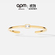 APM Monaco[新品]Eclat手鐲金黃色方形經(jīng)典密鑲設計感飾品禮物 金色 S