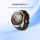 華為（HUAWEI）WATCH 5智能手表高端款男士女士航天級鈦合金表殼素皮復合表帶X-TAP智感窗鴻蒙AI腕上小藝eSIM通信 46mm木星棕丨 棕色素皮復合表帶丨鈦合金表殼