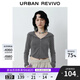 UR2025秋季新款女時(shí)尚連帽愛(ài)心蝴蝶結(jié)拉鏈修身外套UYB150001 深灰 M