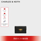 CHARLES&KEITH菱格鏈條鎖扣單肩斜挎小方包生日禮物CK2-70701372 Black黑色 S