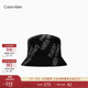 Calvin KleinJeans男女同款ck字母提花舒適羊毛混紡水桶帽漁夫帽禮物HX0292 001-太空黑 均碼 58