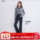 百圖betu女裝2025秋季新款牛仔微喇褲高腰顯瘦防褪色褲子女2508T78 深牛仔藍(lán) L