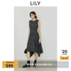 LILY2025秋新款格雷系氣質(zhì)蝴蝶結(jié)圓領(lǐng)收腰通勤無袖連衣裙女背心裙 501灰色 S