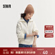 Semir衛(wèi)衣女純色半開襟衣服溫柔百搭秋休閑風(fēng)寬松落肩套頭衫ins潮 奶白10501 L