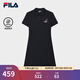 FILA 斐樂(lè )官方女子針織連衣裙2025夏新款時(shí)尚休閑純棉基礎POLO裙 傳奇藍-NV XL 175/92A/XL