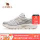 駱駝【光影】運動(dòng)鞋女夏季休閑女鞋跑步鞋女款鞋子慢跑鞋老爹鞋女 X23C304034A，駱駝白/銀，女 38 (245mm)