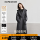 紅袖【甄絨系列】雙面呢大衣冬季2024新款女裝高端氣質(zhì)連帽領(lǐng)毛呢外套 深灰080 S
