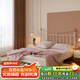 天壇家具鐵藝床公主奶油風(fēng)網(wǎng)紅鐵藝床現代美式簡(jiǎn)約婚床雙人床單人床 三檔調節床（不含床墊） 約1.8*2.0mmm