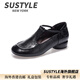 SUSTYLE國際高端品牌女裝2025冬季新款平底軟皮軟底真皮豆豆鞋女低跟皮鞋 黑色 34