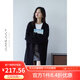 嘉茱莉新款長(cháng)款針織開(kāi)衫外套女寬松針織上衣V領(lǐng)中長(cháng)款毛衣毛衫 雅黑 均碼