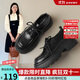 ZHR樂(lè )福鞋女學(xué)院風(fēng)減齡厚底單鞋女軟萌大頭百搭女鞋 PJF01 黑色 36