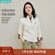 茵曼（INMAN）2025秋冬女裝新款 法式半高領(lǐng)拉鏈絞花毛衣打底針織上衣  米杏色 XL