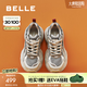 百麗（Belle）星河軌跡潮酷老爹鞋女2025秋新商場(chǎng)同款厚底增高休閑鞋E4P1DCM5 棕色 38 (240mm)