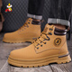 稻草人男鞋馬丁靴男士工裝鞋休閑鞋子男雪地靴  黃色 43