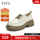 他她（TATA）女鞋2025秋時(shí)尚增高休閑鞋女牛津鞋新款黑色鞋子CG401CM5 米色 35