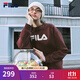FILA 斐樂(lè )官方情侶款套頭衛衣25秋冬季新款休閑寬松長(cháng)袖加絨保暖上衣 【加絨款】傳奇紅-RD L 175/96A/L