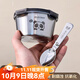 沃德百惠（WORTHBUY）迷你可愛(ài)小飯盒304不銹鋼密封便攜水果盒雪糕便當盒燕麥碗保鮮盒 350ML-兜兜熊+兜兜熊折疊勺