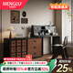夢(mèng)鹿K1中古梳妝臺斗柜一體臥室復古胡桃木紋化妝桌高級實(shí)木梳妝柜 1.2m梳妝臺+1.2m斗柜 【胡桃木紋+環(huán)?？酒帷? title=