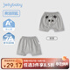 JELLYBABY[7A抗菌]嬰兒a類大pp褲女幼童五分褲小童夏季小月齡外穿褲子男寶 花灰 100 CM