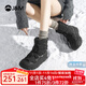 快樂(lè )瑪麗（J&M）雪地靴女2025冬季新款時(shí)尚休閑一腳蹬厚底女鞋純色東北保暖棉鞋女 黑色【戶(hù)外防水 雪地暢行】 38