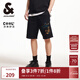杰克·瓊斯（JACK&JONES）男裝25年涼感衛短褲男夏季外穿潮流寬松沙灘五分褲大褲衩BSQ聯(lián)名 E40黑色-五分 M (175)