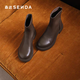 森達彈力靴女子年冬季款商場(chǎng)同款氣質(zhì)顯瘦休閑短靴XEH01DD4 啡色單里 36