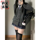 芭芙達妮針織衫女秋冬日系學(xué)院風(fēng)校供感制服深灰長(cháng)袖毛衣外套開(kāi)衫上衣女 深灰色開(kāi)衫 M