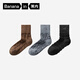 蕉內熱皮503+++男士棉襪子7A抗菌防臭保暖吸濕中筒透氣秋冬提花款3雙