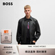 BOSS博斯【禮物】男士寬松飛行員夾克皮衣外套 001-黑色 L (50)