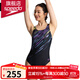 speedo泳衣女連體三角泳衣抗氯速干遮肚顯瘦露背專(zhuān)業(yè)訓練游泳衣泡溫泉 黑色/甜紫 M 【34碼建議體重50-57kg】