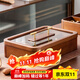 森物社干果盤(pán)分格糖果盒實(shí)木果盤(pán)零食盤(pán)客廳堅果盤(pán)糖果盤(pán)前臺干果收納盒 【單層】6格干果盤(pán)-不含玻璃碗