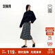 森馬（Semir）[商場同款]半身裙女格紋傘裙復(fù)古風(fēng)2025秋季A字長裙101525120009