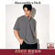 Abercrombie & Fitch經(jīng)典小麋鹿圖案男裝25夏季美式重磅寬松亨利領(lǐng)短袖T恤124-5188 深灰色 S (175/92A)