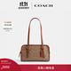 蔻馳（COACH）女士經(jīng)典標志帆布SWING拉鏈包腋下包單肩包女包 B4/棕黃色 焦糖色（新版）
