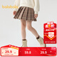 巴拉巴拉童裝兒童半身裙秋冬裝女童短裙子學(xué)院風(fēng)百褶裙毛呢時(shí)尚潮 咖色調00455 165