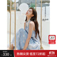 范思藍(lán)恩【徐若晗同款】海邊度假連衣裙女夏重工編織藍(lán)色條紋2618 微風(fēng)藍(lán) M