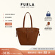 芙拉（FURLA）【禮物】NET女士牛皮中號(hào)經(jīng)典菜籃子上班族通勤手提托特包 棕色
