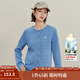 茵曼（INMAN）章若楠同款復古老錢(qián)風(fēng)女裝開(kāi)衫毛衣2025秋季新品通勤感針織衫 碧海藍 M