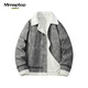 MMOPTOP羊羔毛重磅皮衣棉服外套男士冬季皮毛一體棉衣MMF05灰色XL