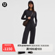 lululemon丨Contrast-Ribbed Softstreme 女士羅紋拼接闊腿褲 LW5HUXA 黑色 M