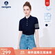 Navigare意大利小帆船短袖POLO衫女士夏季涼感修身T恤衫翻領(lǐng)通勤透氣上衣 海軍藍 L 碼