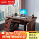 海艾珈辦公桌主管員工桌經(jīng)理桌老板桌辦公室油漆電腦桌1.2米（紅棕色）